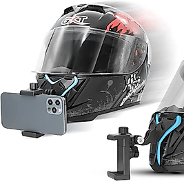 Motosiklet Kask Çene Altı Telefon & Gopro Tutucu Ayarlanabilir Tutucu Güçlendirilmiş Plastik
