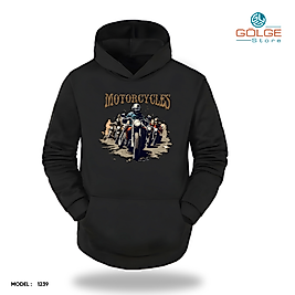 Motorcu Model Slimfit Kapüşönlu Hoodie Erkek kadın Sweatshirt