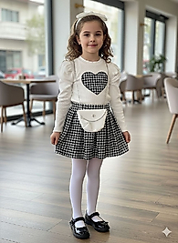 badili etekli çantalı üçlü kız takım