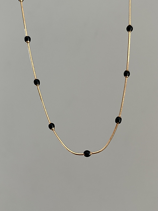 Xuping Rose-Gold Siyah Dorika Kolye