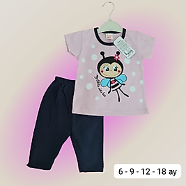 Arı Baskılı Taytlı Yazlık İkili Takım