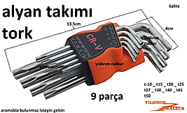 TORK ALYAN TAKIMI 9 PARÇA KISA BOY YILDIZ ALYAN SETİ