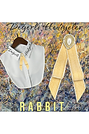 Rabbit Taşlı Broş Kadın Yaka Aksesuarı Yaka Kurdela Erkek Kurdele Broş Yaka Iğnesi Gotik Aksesuar