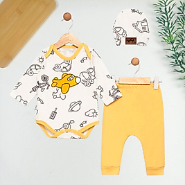 Uçak Şapkalı 3 Parça Takım