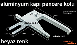 ALÜMİNYUM PENCERE KAPI KOLU KANCALI BEYAZ ESKİ TİP