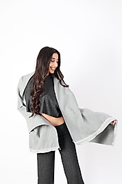 Şık Kullanım Pamuk Polyester Şal-FÜME