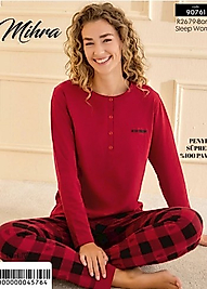 %100 Pamuk Penye Gecelik Takımı