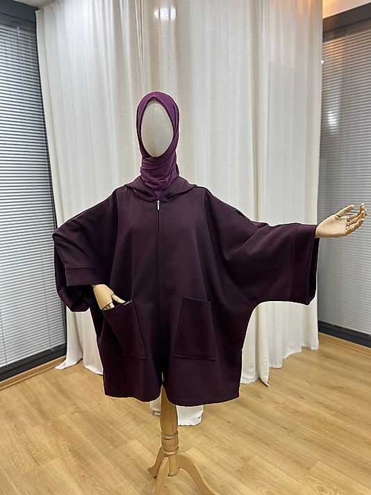 Yün kaşe ceket panço