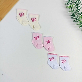 3 Parça Yeni Doğan Çorap Seti - Kelebek