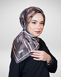 Dijital Kristal Eşarp Pastel Yaprak Desenli