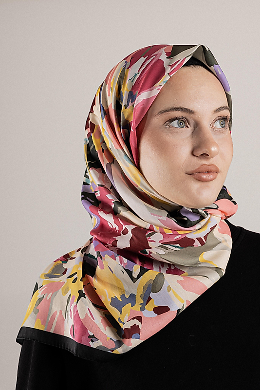 DESENLİ FRANSIZ İPEĞİ EŞARP DESEN-3