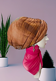 Desenli tüllü dolgulu bone