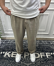 Modal Gabardin Kumaş Baggy Pantolon Vizon - Wng