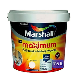 marshall maximum silikonlu siline bilir iç cephe boyası 7.5 lt Renk seçiniz
