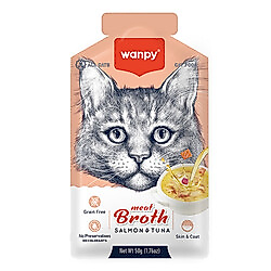 Wanpy Kediler için Somon ve Ton Balığı Eti Tahılsız Ek Besin Çorbası 50 Gr