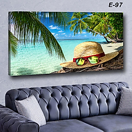 MERCAN MOBİLYA  VE AKSESUAR ,   130*70 DENİZ ŞAPKA GÖZLÜK KANVAS TABLO