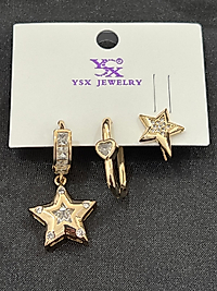 Yıldız model üçlü xuping küpe set
