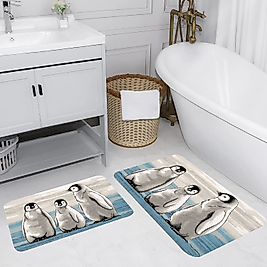 Rovigo Home Dijital Baskı Yıkanabilir Kaymaz 2 li Banyo Takımı