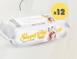 Sleepy Sensitive 90 Yaprak 12'li Paket Islak Mendil