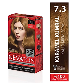 Nevaton 7.3 Karamel Kumral Kalıcı Krem Saç Boyası 2 li