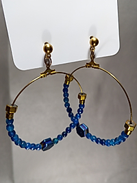 BÜYÜK AKİK LACİVERT HALKA KÜPE