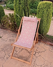 Katlanır Balkon Teras Bahçe Plaj Şezlong pudra