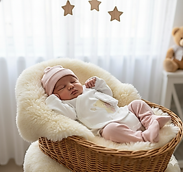 5 Parça Tavşan ve Ayıcık Desenli Somon Renk Zıbın Takımı(Alt, Üst, Şapka, Eldiven,Önlük)