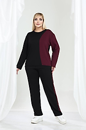 Kadın Büyük Beden Uzun Kollu Rahat Günlük Takım