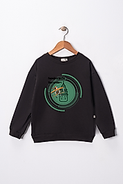 Erkek Çocuk "Hazerfen" Baskılı Pamuklu Sweat