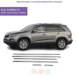 Kia Sorento Krom Cam Çıtası 6 Parça 2009-2015 Arası Paslanmaz Çelik