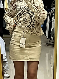 zara bej renk etek