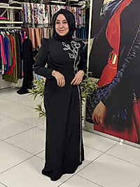 FERİHA TAŞLI ABİYE- SİYAH