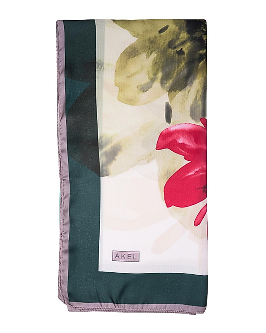 Dijital Kristal Eşarp Pastel Çiçek Desenli