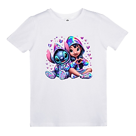 Stitch & Sevimli Kız Tasarım – Çocuk Tişörtü
