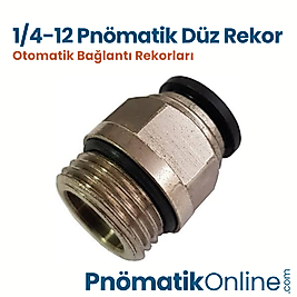 1/4-12 mm Pnömatik Düz Rekor