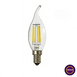 Ldk-94 6w E14 C35 Beyaz Işık Rustik Led Ampul Kıvrık Şeffaf Cam (10 Adet)