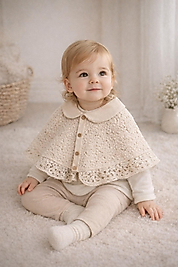 Kız Bebek Dantel Pelerinli 3’lü Takım (6-18 Ay)