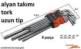 TORK ALYAN TAKIMI 9 PARÇA DUBLE UZUN BOY YILDIZ ALYAN SETİ L TİPİ