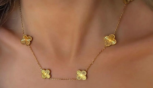 GOLD YONCA TASARIM KOLYE ÇELİK VC MODEL