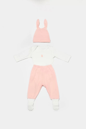 Bunny 3'lü Bebek Takım Pembe