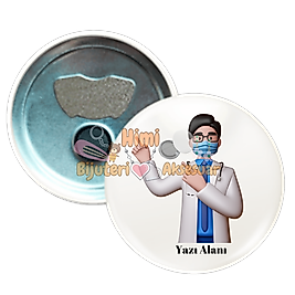 Doktor Hekim Metal Resimli İğneli Buton Rozet Magnet Anahtarlık Açacak Çanta Rozetleri M4