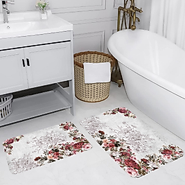 Rovigo Home Dijital Baskı Yıkanabilir Kaymaz 2 li Banyo Takımı