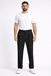 Baggy kumaş pantolon siyah