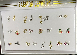 *1 ADET*SEÇMELİ MİNİMAL FİGÜRLÜ TRAGUS PEARCING KIKIRDAK KÜPE ZİRKON