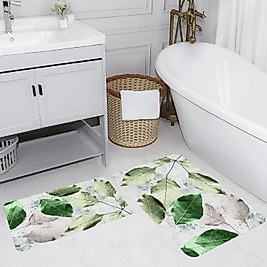 Rovigo Home Dijital Baskı Yıkanabilir Kaymaz 2 li Banyo Takımı