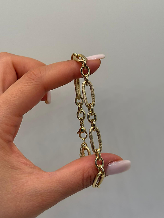 Oval Halkalı Klasik Xuping VIP Çelik 14K Altın Renk Kadın Bileklik