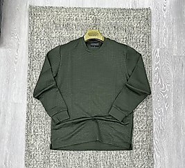 Bisiklet yaka sweatshirt haki (kod 1086)