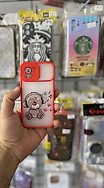 iPhone 12 Mini Kamera Korumalı Baskılı Kılıf Kırmızı