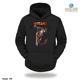 Metallica Model Slimfit Kapüşönlu Hoodie Erkek kadın Sweatshirt