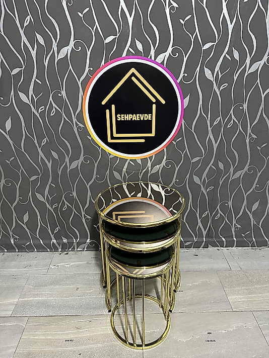 PARLAK GOLD YUVARLAK MİLLİ ZİGON BRONZ AYNA